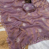 Gratifying Lavender Sequence Work Fandy Silk Saree With Vivacious Blouse Piece