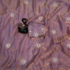 Gratifying Lavender Sequence Work Fandy Silk Saree With Vivacious Blouse Piece