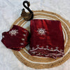 Amazing Maroon Sequence Work Fandy Silk Saree With Entrancing Blouse Piece