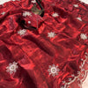 Amazing Maroon Sequence Work Fandy Silk Saree With Entrancing Blouse Piece