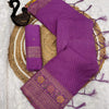 Beautiful Lavender Soft Banarasi Silk Saree With Snazzy Blouse Piece