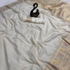 Beautiful Off White Soft Banarasi Silk Saree With Snazzy Blouse Piece