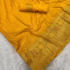 Beautiful Yellow Soft Banarasi Silk Saree With Snazzy Blouse Piece