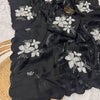 Glowing Black Sequence Work Jimmy Choo Silk Saree With Fairytale Blouse Piece