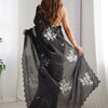 Glowing Black Sequence Work Jimmy Choo Silk Saree With Fairytale Blouse Piece