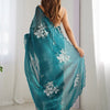 Glowing Blue Sequence Work Jimmy Choo Silk Saree With Fairytale Blouse Piece
