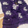 Glowing Purple Sequence Work Jimmy Choo Silk Saree With Fairytale Blouse Piece