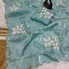 Glowing Sky Sequence Work Jimmy Choo Silk Saree With Fairytale Blouse Piece