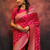 Lassitude Dark Pink Soft Silk Saree With Scintilla Blouse Piece