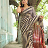 Posh Off White Digital Printed Crape Silk Saree With Classy Blouse Piece