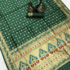 Arresting Dark Green Paithani Silk Saree With Divine Blouse Piece