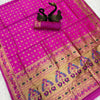 Deserving Dark Pink Paithani Silk Saree With Eloquence Blouse Piece