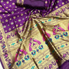 Moiety Purple Paithani Silk Saree With Winsome Blouse Piece