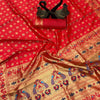 Effulgent Red Paithani Silk Saree With Jazzy Blouse Piece