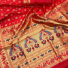 Effulgent Red Paithani Silk Saree With Jazzy Blouse Piece