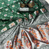 Imaginative Dark Green Paithani Silk Saree With Ailurophile Blouse Piece