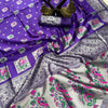 Delectable Violet Paithani Silk Saree With Piquant Blouse Piece