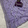 Stylish Lavender Sequence Work Fandy Silk Saree With Elegant Blouse Piece