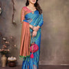 Devastating Blue Soft Banarasi Silk Saree With Majesty Blouse Piece