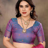 Mesmerising Dark Pink Soft Banarasi Silk Saree With Adorable Blouse Piece