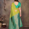 Engrossing Green Soft Banarasi Silk Saree With Gossamer Blouse Piece