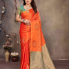 Forbearance Orange Soft Banarasi Silk Saree With Adoring Blouse Piece