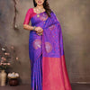 Classic Purple Soft Banarasi Silk Saree With Eclat Blouse Piece