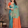 Extraordinary Rama Soft Banarasi Silk Saree With Angelic Blouse Piece