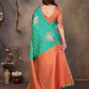 Dazzling Sea Green Soft Banarasi Silk Saree With Enigmatic Blouse Piece