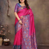 Mellifluous Dark Pink Soft Banarasi Silk Saree With Luxuriant Blouse Piece