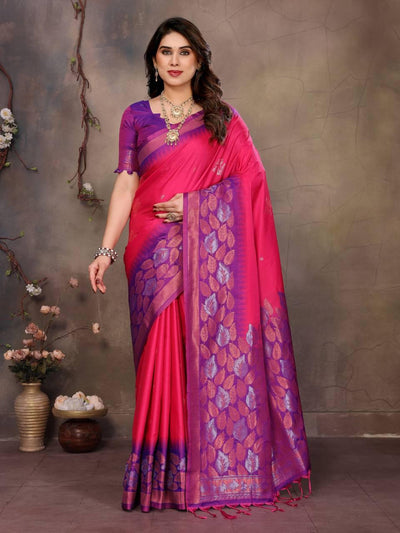 Wonderful Magenta Soft Banarasi Silk Saree With Trendy Blouse Piece