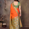 Gratifying Orange Soft Banarasi Silk Saree With Improbable Blouse Piece