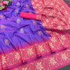 Stylish Purple Soft Banarasi Silk Saree With Inimitable Blouse Piece