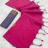 Vestigial Dark Pink Soft Banarasi Silk Saree With Imaginative Blouse Piece