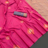 Vestigial Dark Pink Soft Banarasi Silk Saree With Imaginative Blouse Piece