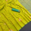 Splendorous Parrot Soft Banarasi Silk Saree With Assemblage Blouse Piece