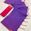 Flamboyant Purple Soft Banarasi Silk Saree With Charismatic Blouse Piece