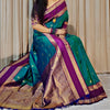 Phenomenal Rama Soft Banarasi Silk Saree With Opulent Blouse Piece