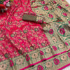 Staring Dark Pink Soft Banarasi Silk Saree With Groovy Blouse Piece