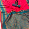 Gratifying Magenta Soft Banarasi Silk Saree With Prettiest Blouse Piece