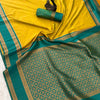 Piquant Mustard Soft Banarasi Silk Saree With Sonorous Blouse Piece