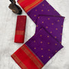 Traditional Purple Soft Banarasi Silk Saree With Assemblage Blouse Piece