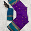 Beleaguer Royal Purple Soft Banarasi Silk Saree With Demanding Blouse Piece