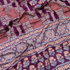 Panoply Purple Ajrakh Printed Gajji Soft Silk Saree With Resplendent Blouse Piece