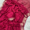 Allure Dark Pink Soft Banarasi Silk Saree With Twirling Blouse Piece