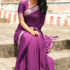 Ebullience Purple Soft Banarasi Silk Saree With Stunning Blouse Piece