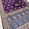 Opulent Purple Soft Banarasi Silk Saree With Ephemeral Blouse Piece