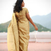 Lagniappe Golden Soft Tissue Silk Saree With Petrichor Blouse Piece
