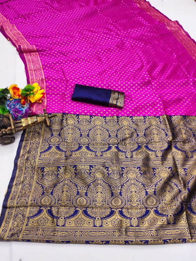 Sizzling Dark Pink Soft Silk Saree With Phenomenal Blouse Piece