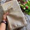 Fancifull Beige Soft Tissue Silk Saree With Classy Blouse Piece